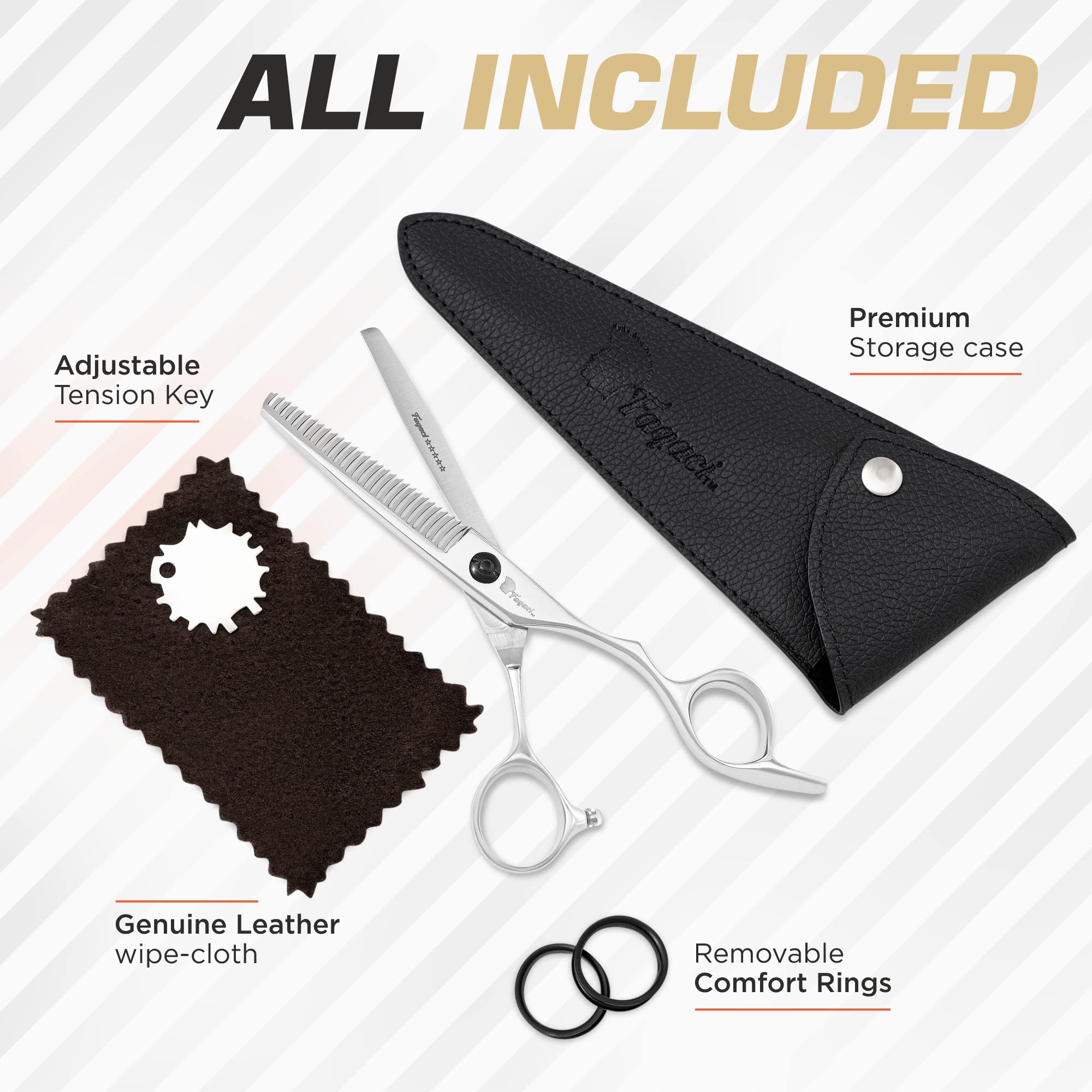 Fagaci thinning shears 6 inch cleaning leather demonstrates maintenance care
