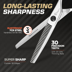 Fagaci thinning shears 6 inch ergonomic handle for comfortable grip