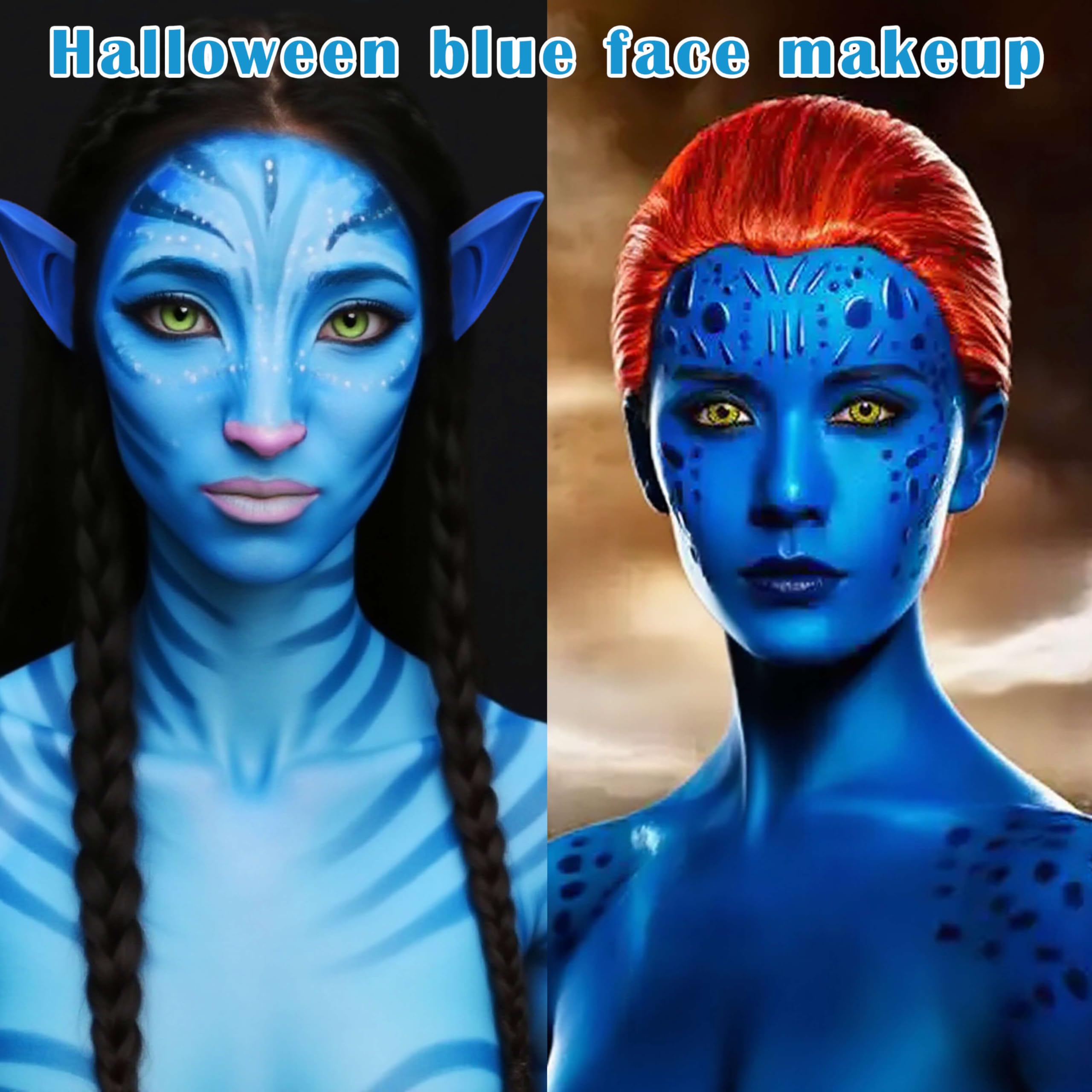 Faglowmify blue eyeshadow offers bold color for fantasy character eyes.