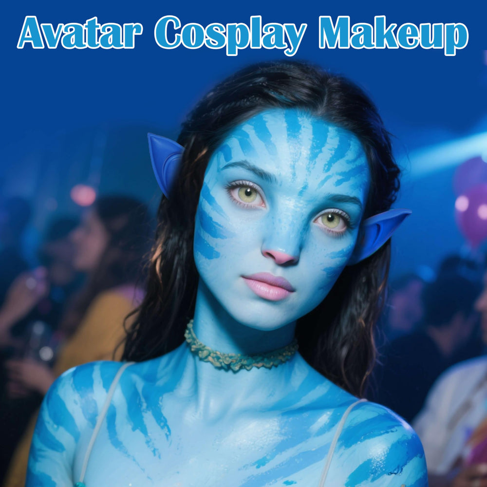 Faglowmify white-face paint creates high-contrast Na’vi details for makeup looks.