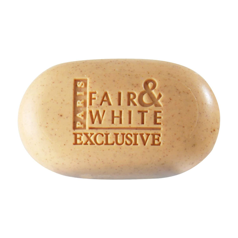 FAIR & WHITE Exfoliating Soap packaging close-up display