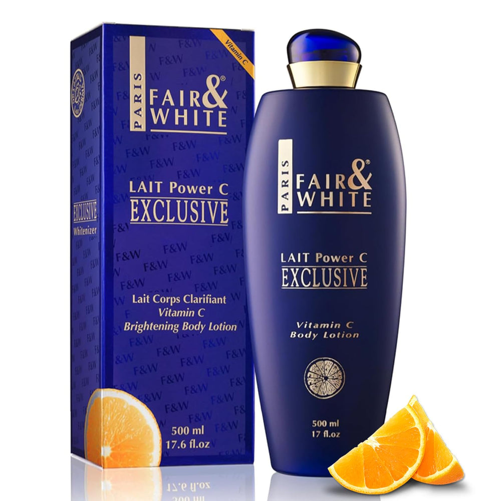 FAIR & WHITE Vitamin C lotion bottle label front for radiant, even-toned skin