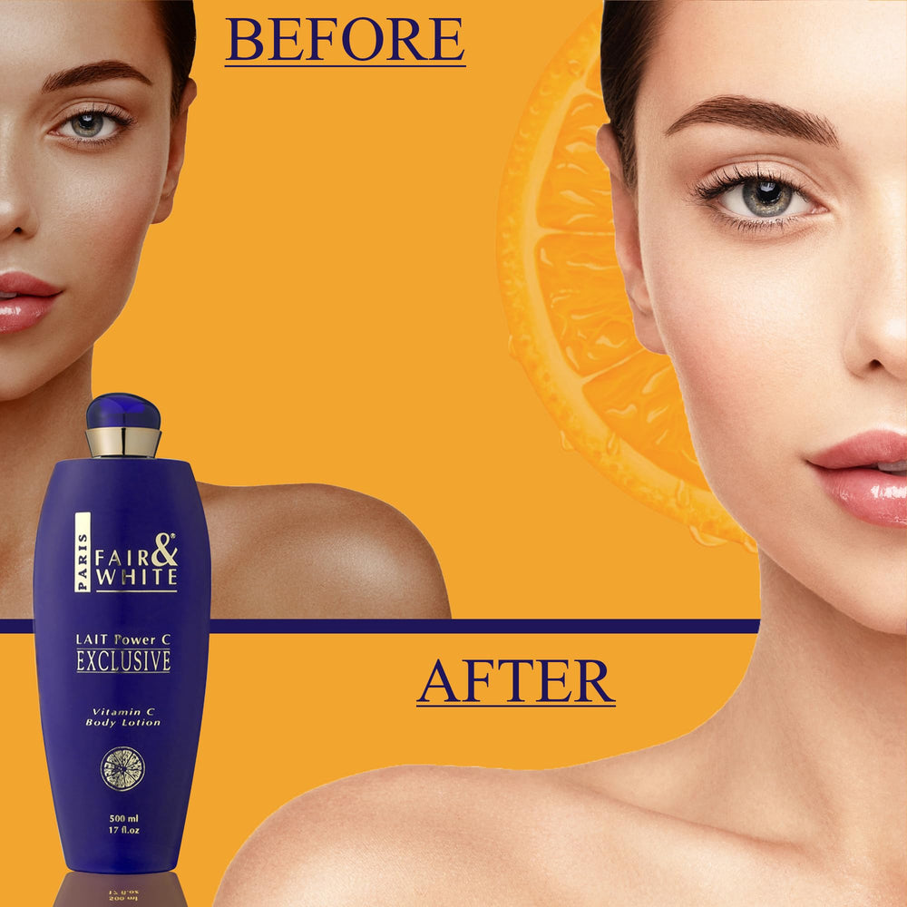 FAIR & WHITE Exclusive Vitamin C lotion packaging box showcasing product details