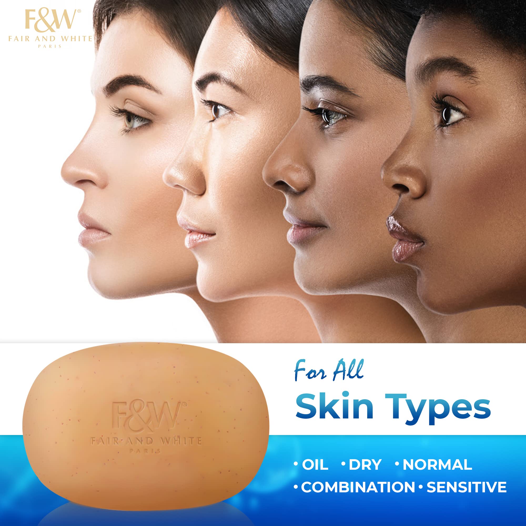 Fair & White Glutathione Exfoliating Soap vitamin C imagery highlighting antioxidant benefits.