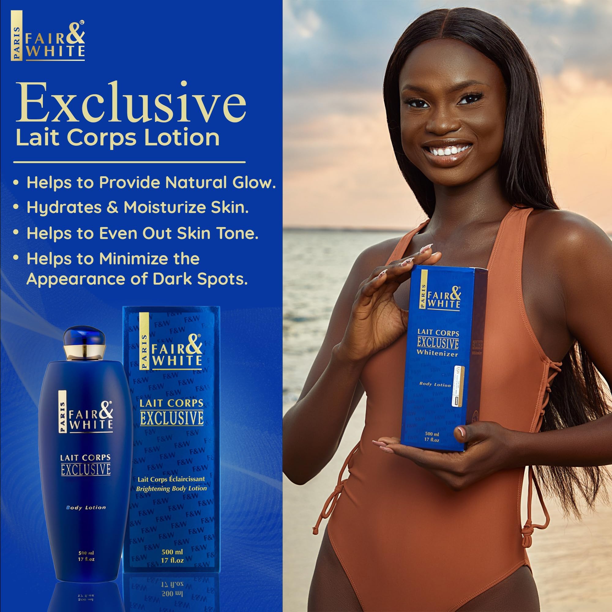 FAIR & WHITE Lait Corps Exclusive cream texture highlighting hydration
