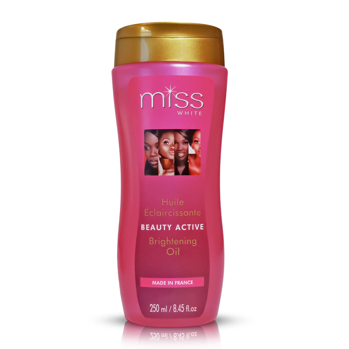 FAIR & WHITE Miss White Brightening Oil bottle promoting smooth, hydrated skin.