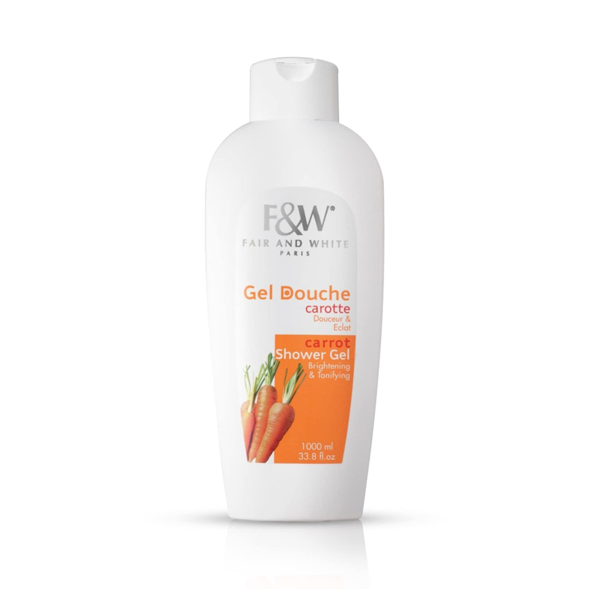 Fair & White Original Carrot Tonifying Body Wash bottle for refreshed, clean skin daily.