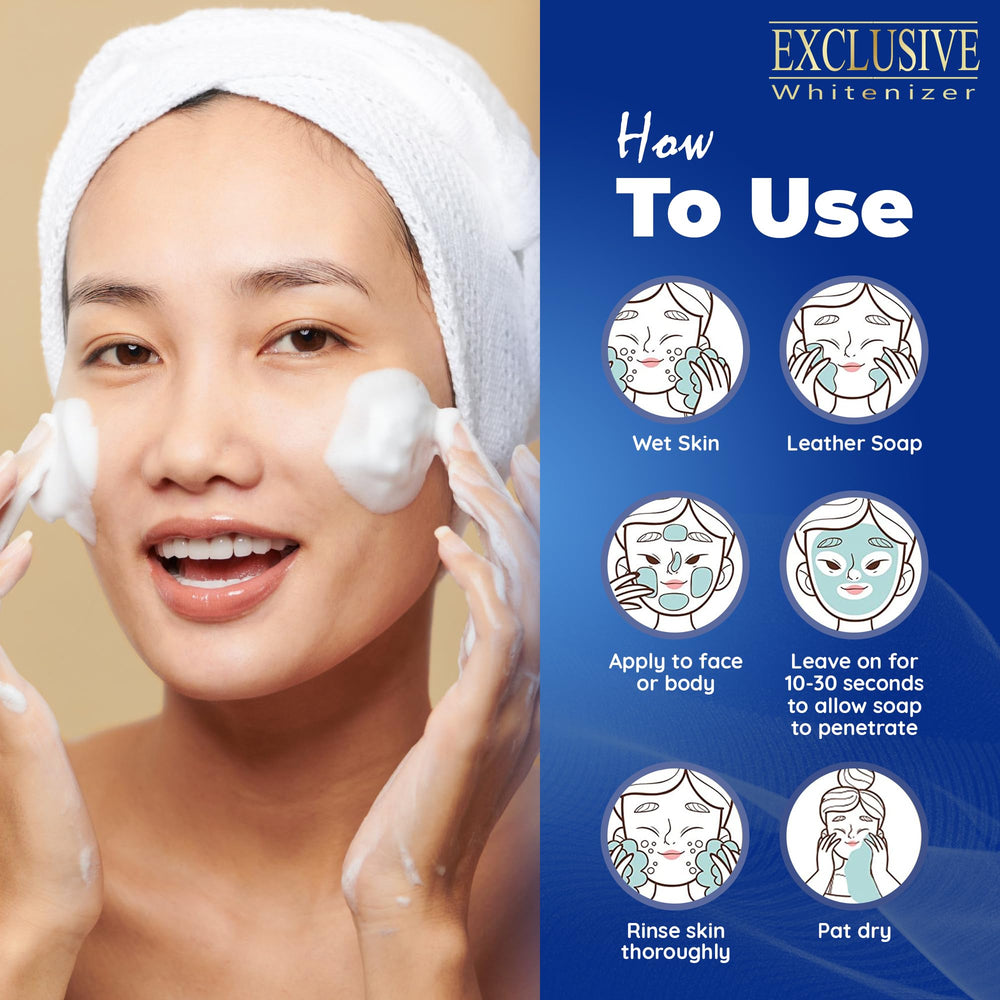 FAIR & WHITE skin tone glow concept with the soap appearance.