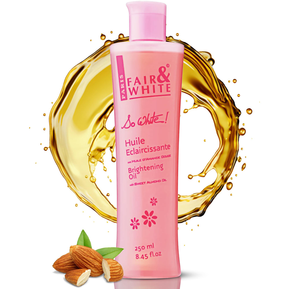 FAIR & WHITE So White Body Oil bottle front view highlighting hydration.