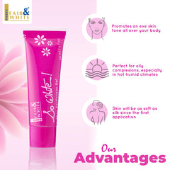 FAIR & WHITE So White Skin Perfector Gel packaging in elegant French design.