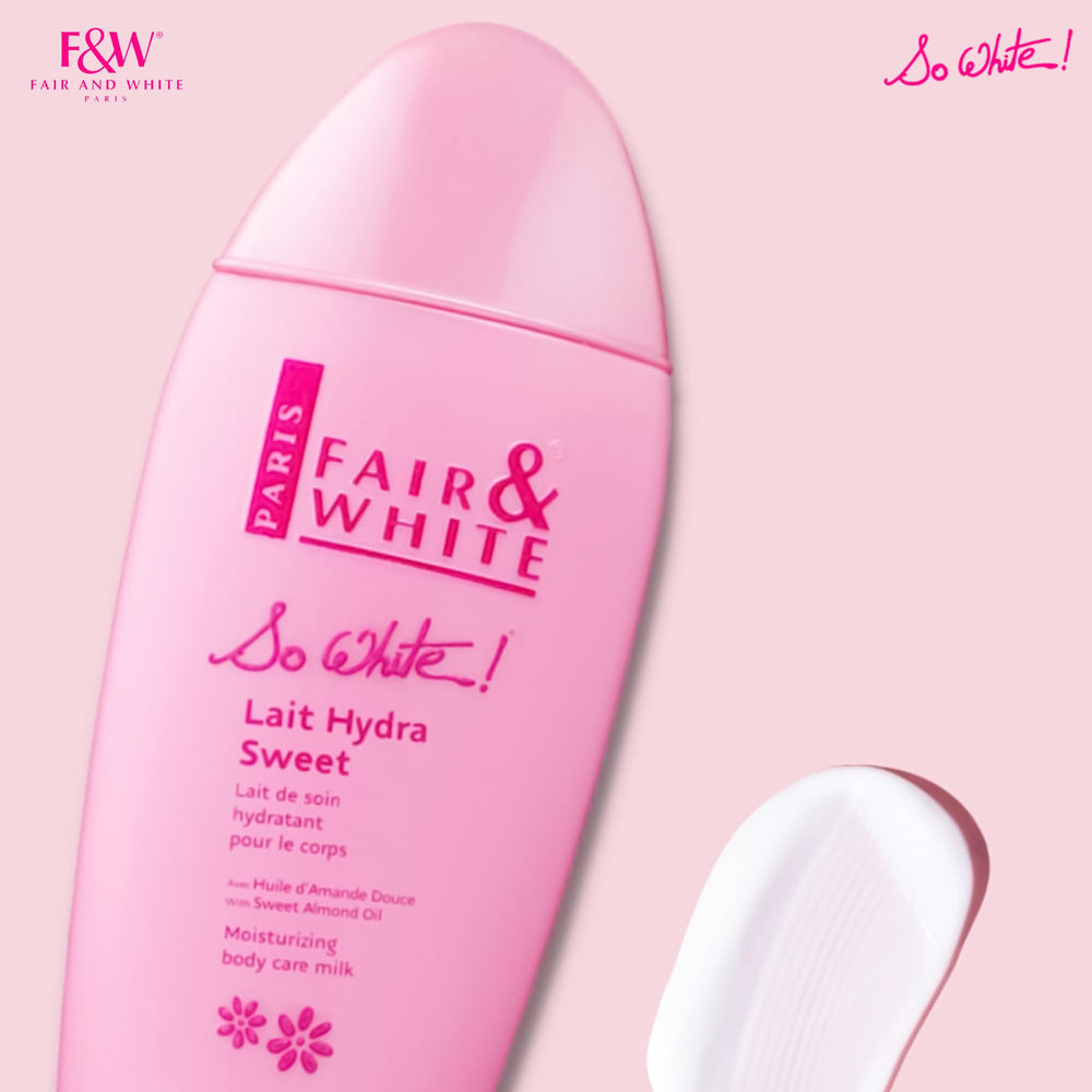 FAIR & WHITE So White skin tone visual suggesting brightened complexion.