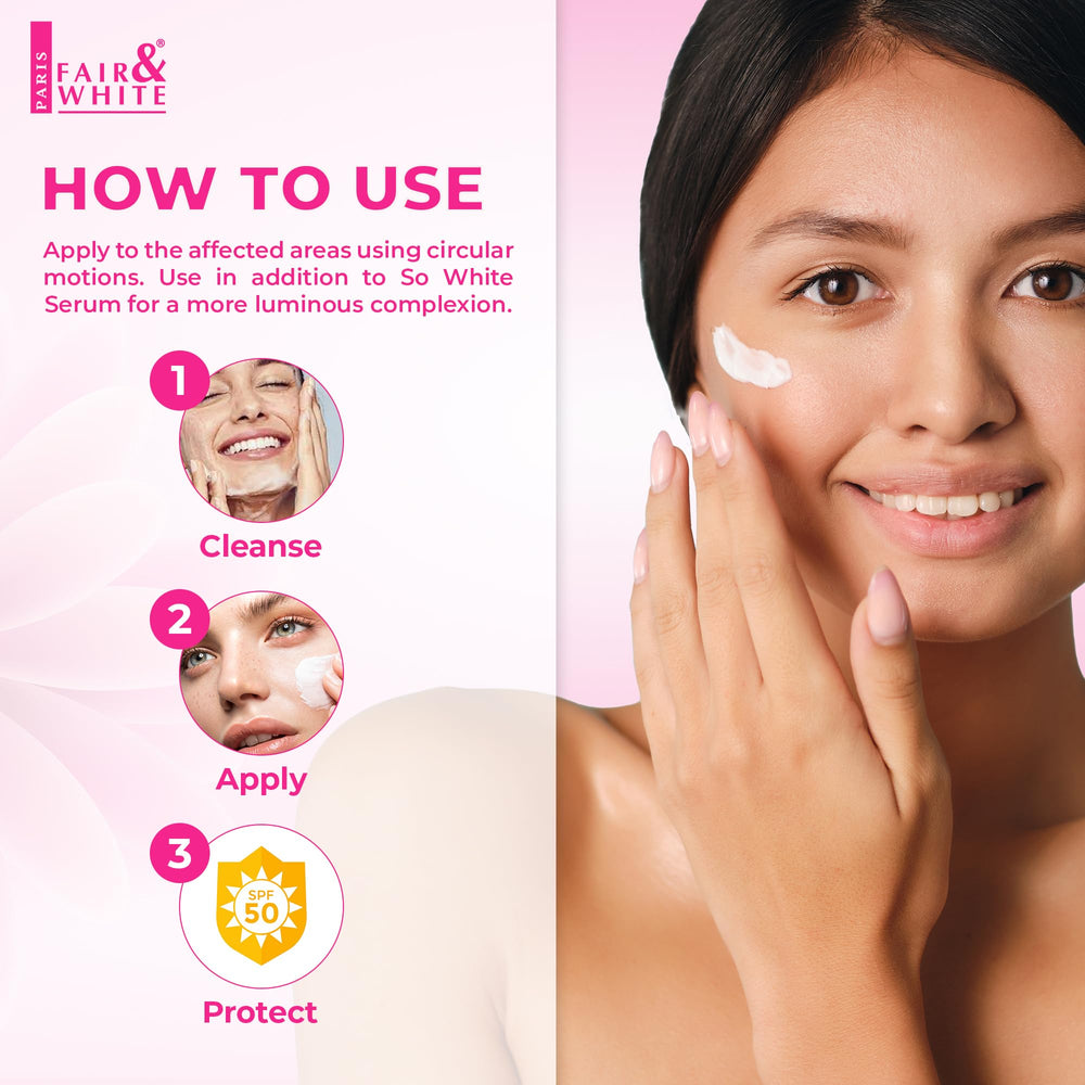 Sunscreen SPF 50 SkinProtect packaging to accompany brightening treatment.