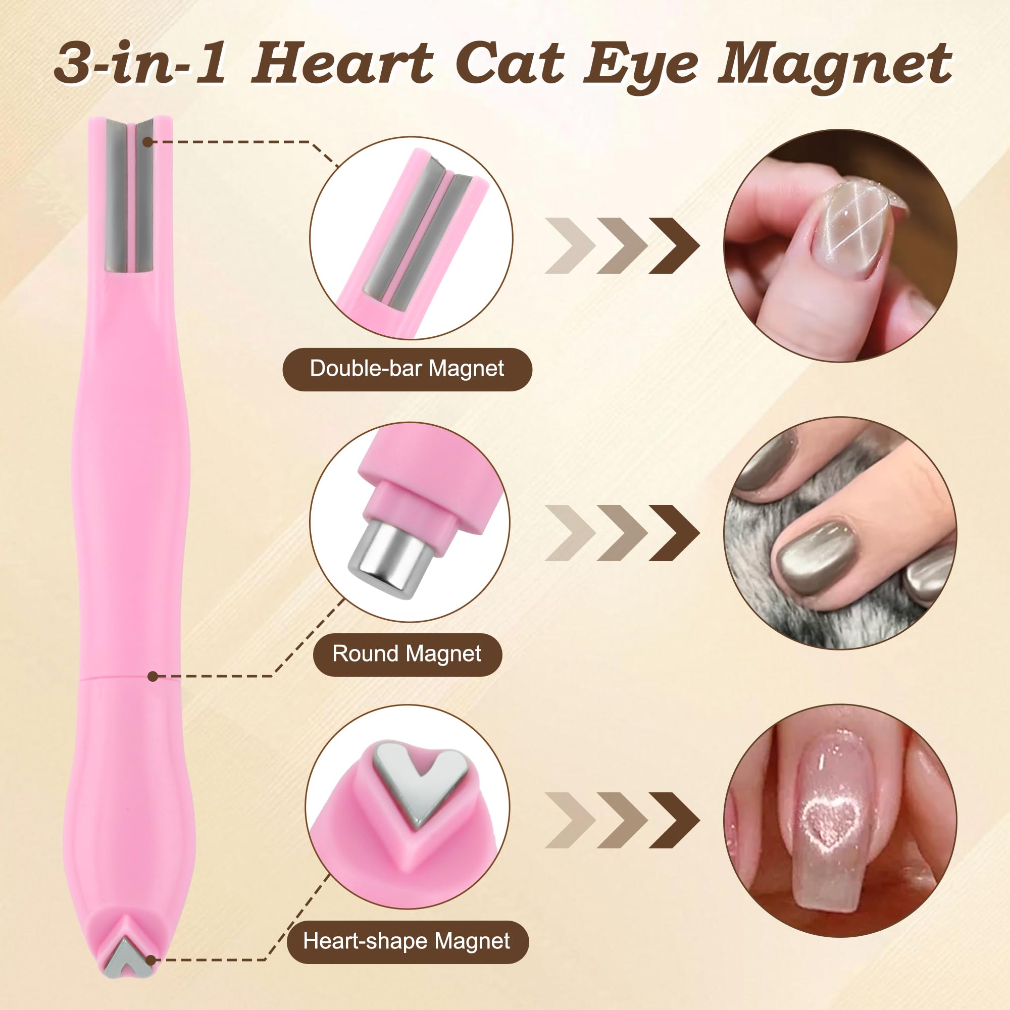 FAIRCHIC black Stripe Cat Eye Magnet delivers thin ribbon patterns on gel nails