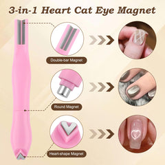 FAIRCHIC black Stripe Cat Eye Magnet delivers thin ribbon patterns on gel nails