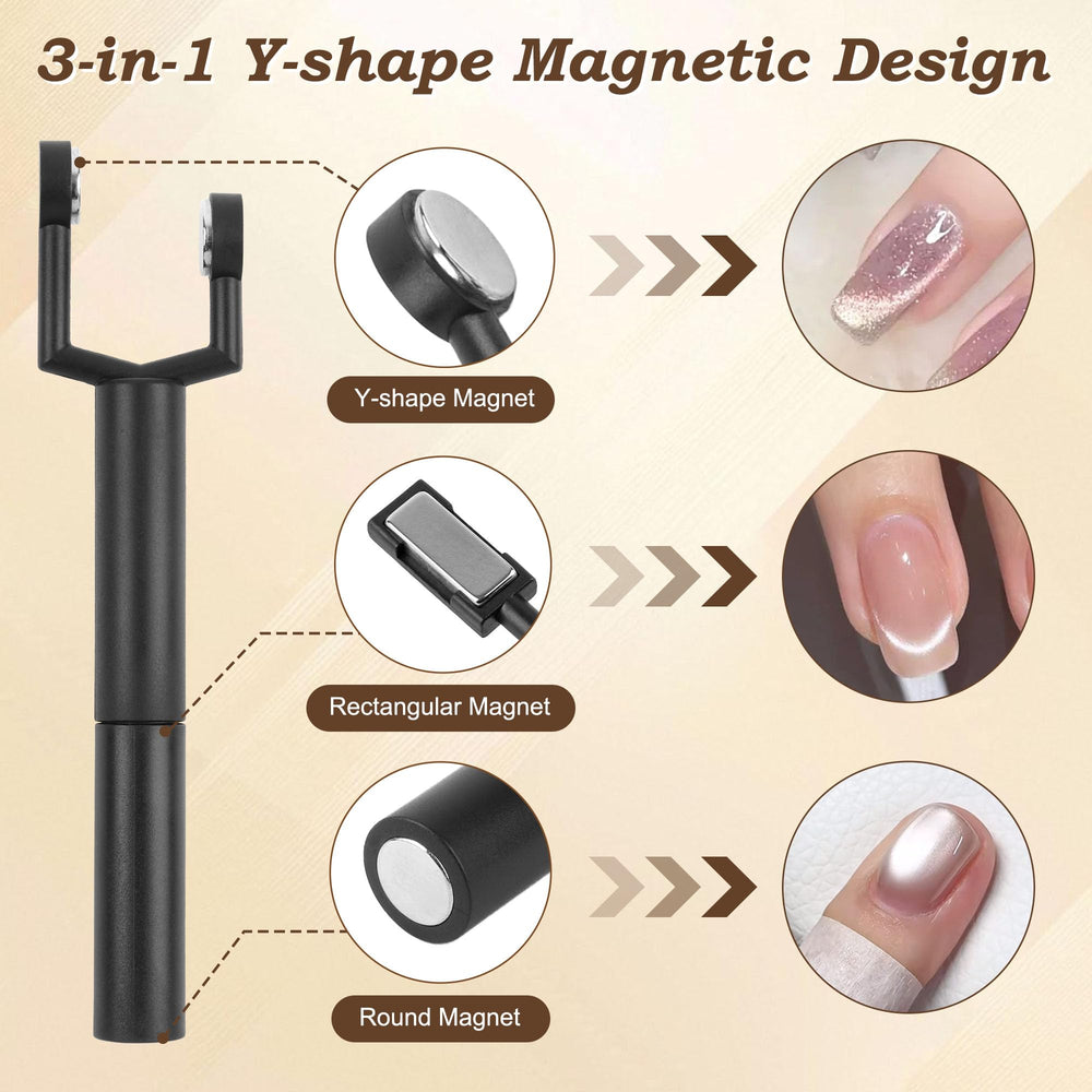 FAIRCHIC black Y-shape Cat Eye Magnet offers balanced ribbon effects