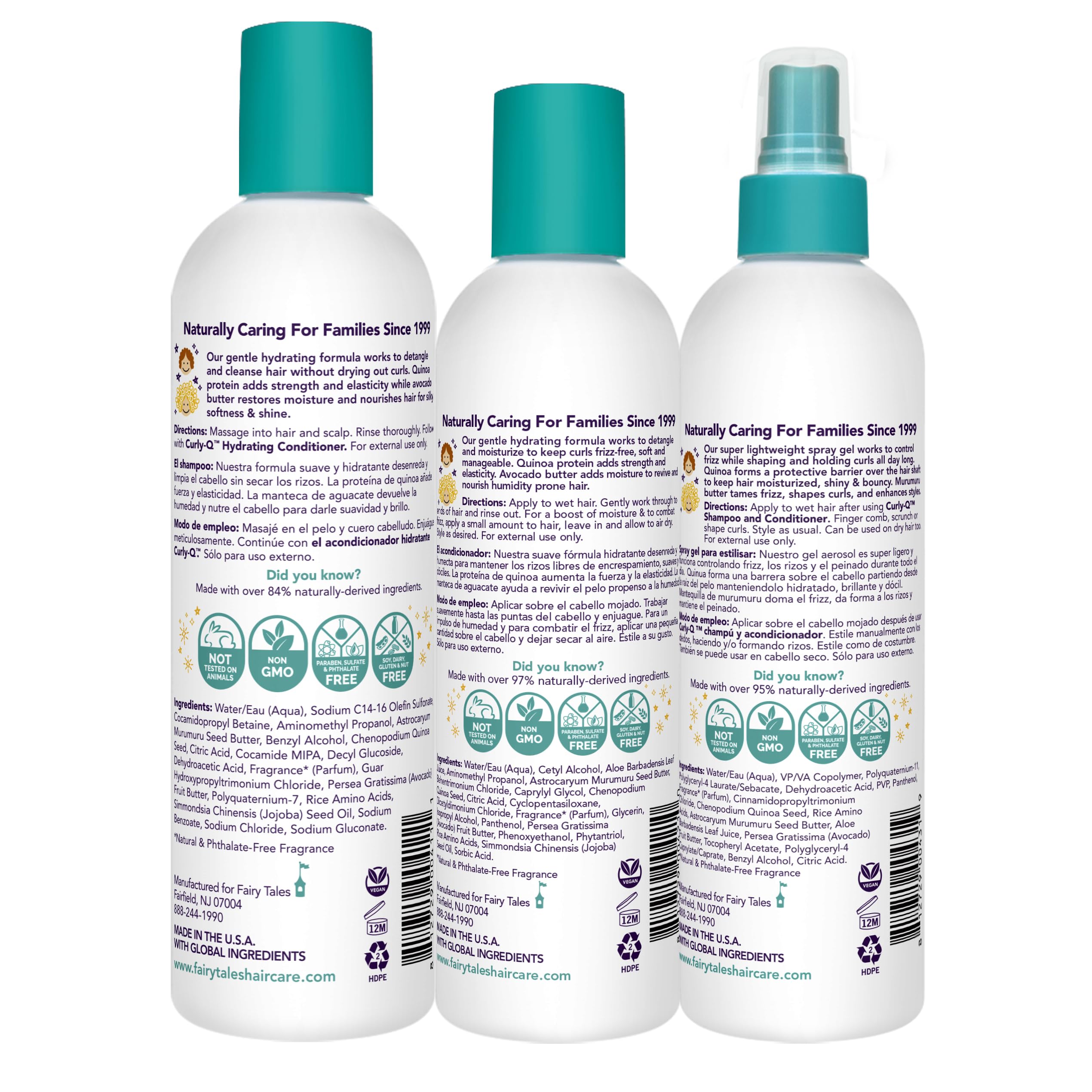 Fairy Tales Curly Q conditioner bottle dispensing to smooth tangles