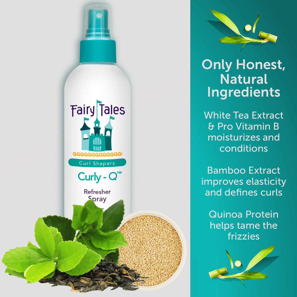 Fairy Tales Curly-Q green apple scent adds fresh aroma during styling.