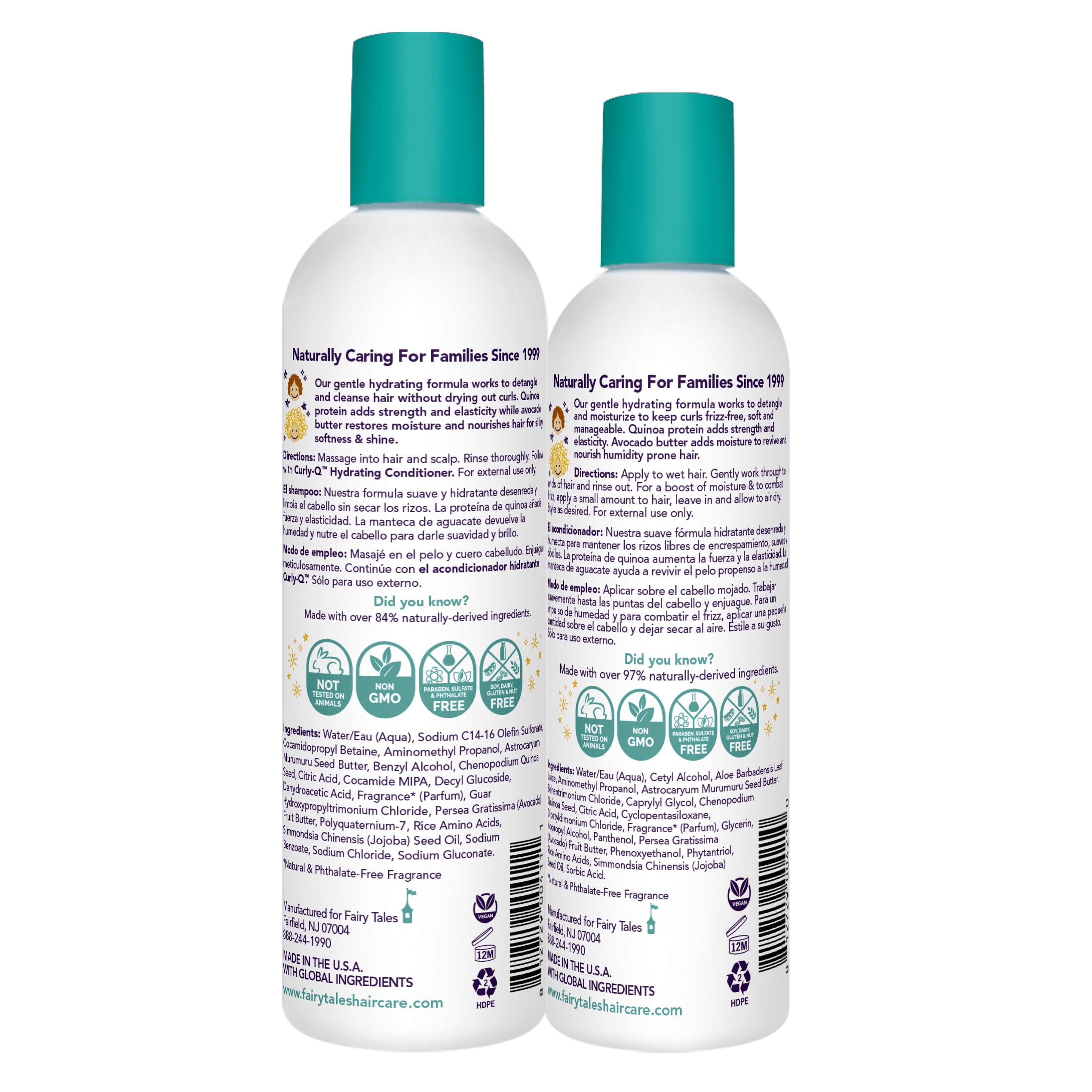 Fairy Tales Curly Q conditioner bottle for detangling curls.
