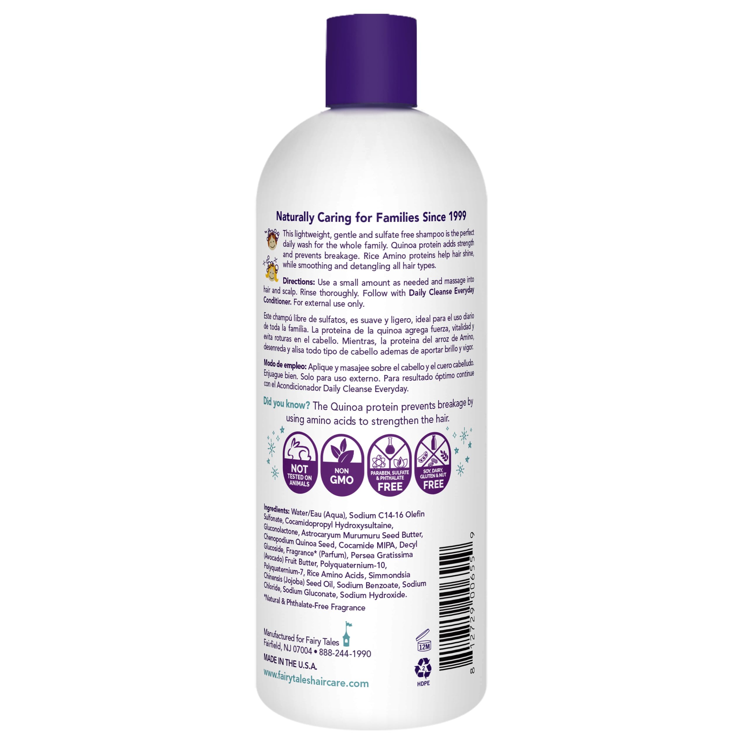 Fairy Tales Daily Cleanse fragrance splash highlights papaya and pear scent.