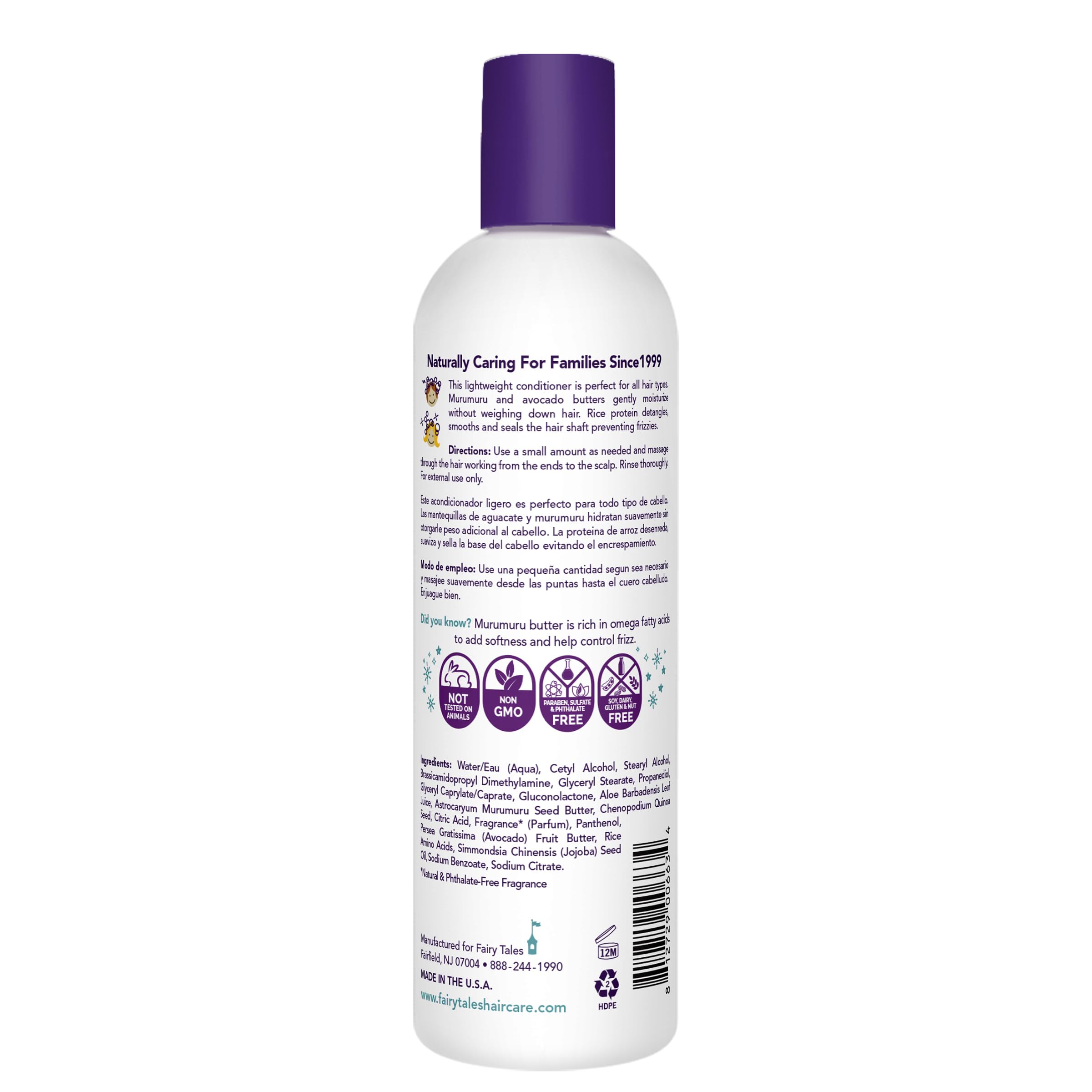 Fairy Tales Daily Cleanse ingredients quinoa communicates protein strength and detangling benefits.