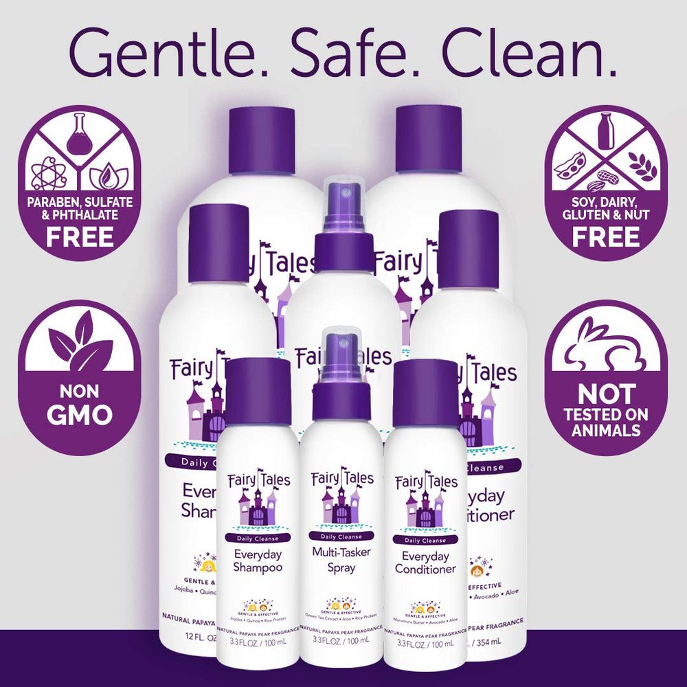 Fairy Tales Daily Cleanse quinoa-protein highlights strengthened strands.