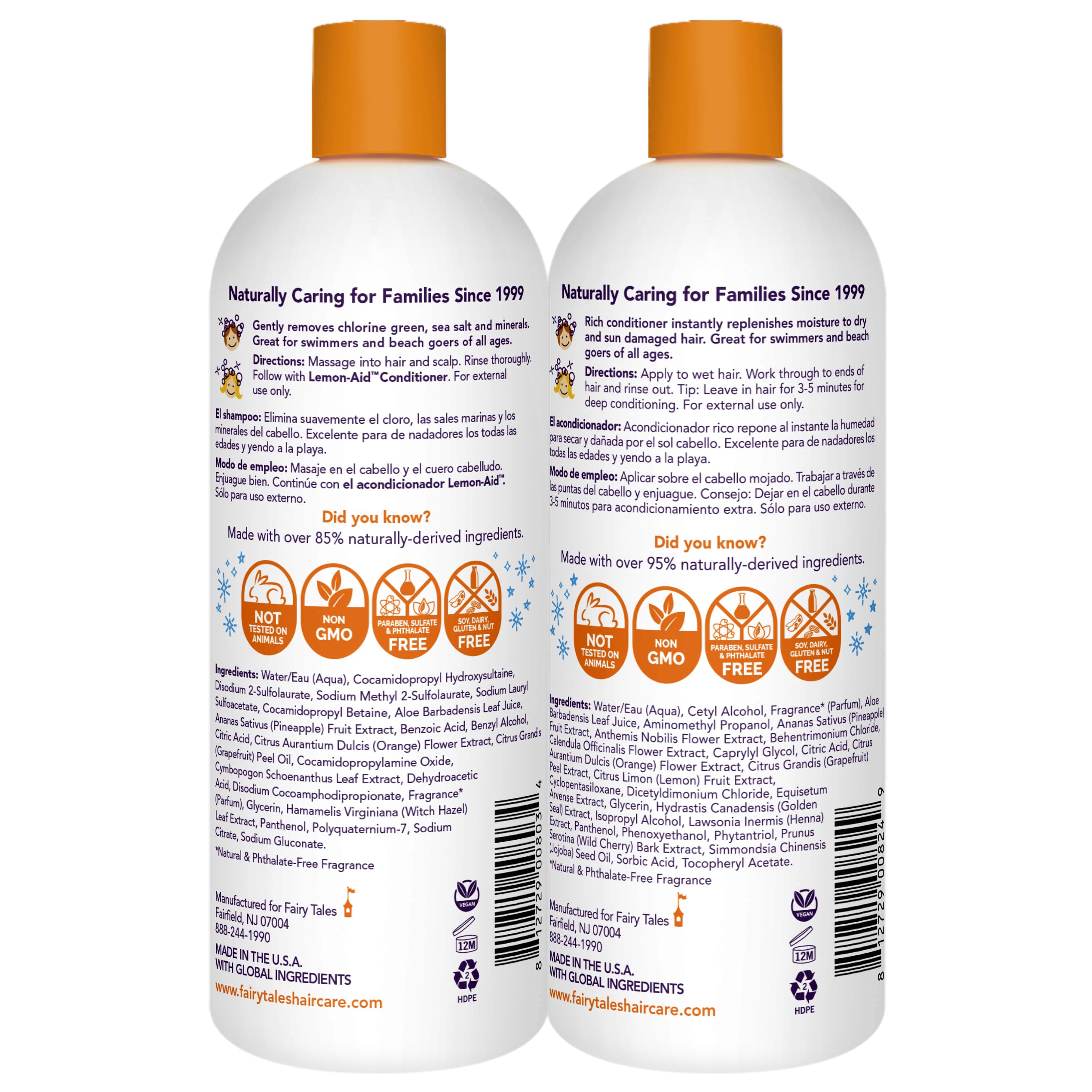 Fairy Tales Swim Conditioner bottle pour supports detangling after swimming.