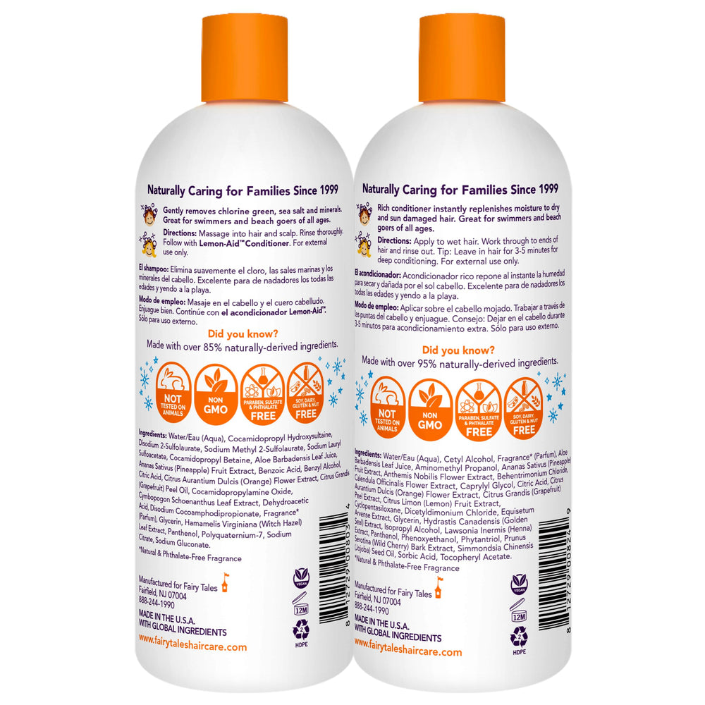 Fairy Tales Swim Conditioner bottle pour supports detangling after swimming.