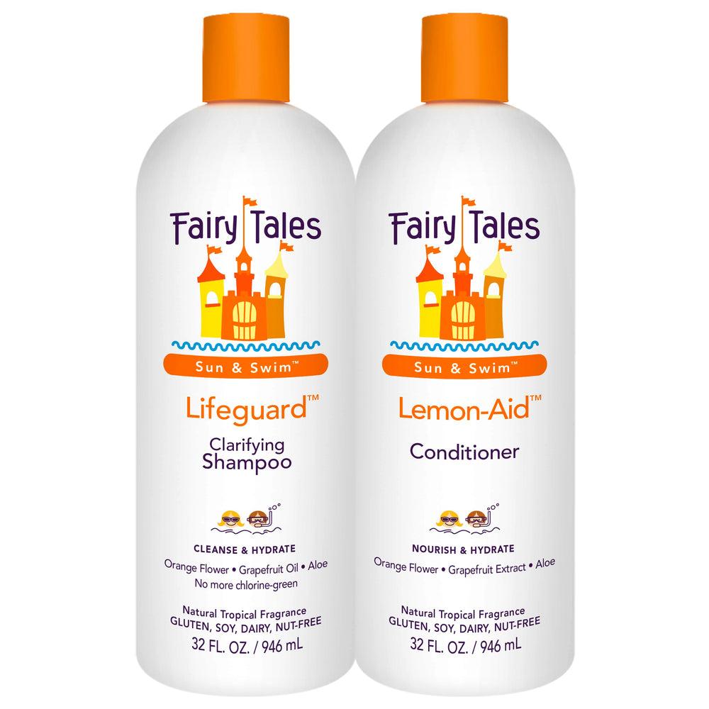 Fairy Tales Swim Shampoo bottle pour for easy, kid-friendly use.