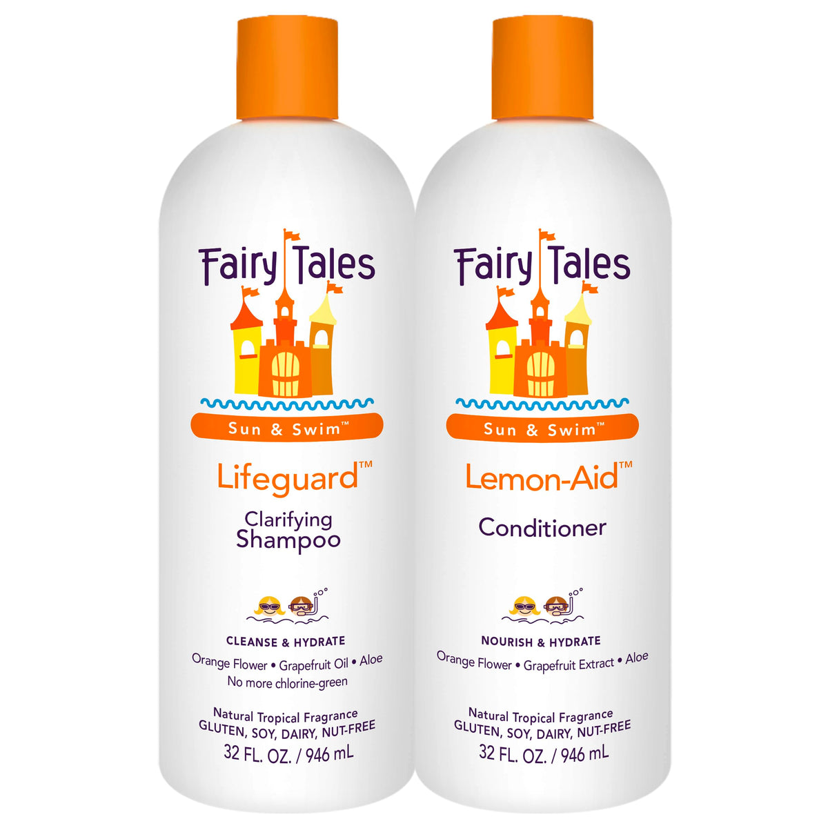 Fairy Tales Swim Shampoo bottle pour for easy, kid-friendly use.