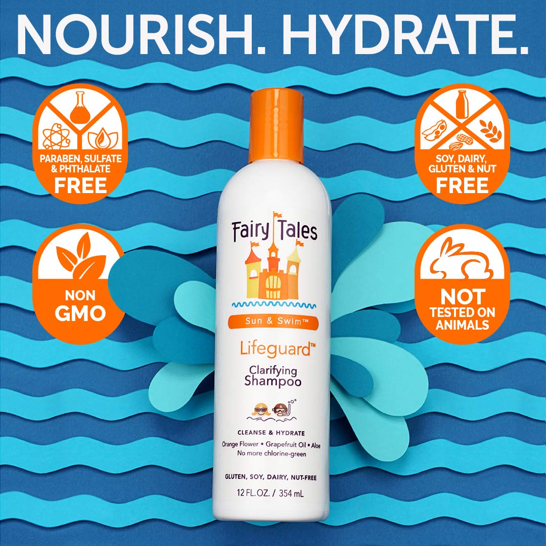 Fairy Tales Swimmer Conditioner helps kids with chlorine-damaged hair feel softer.