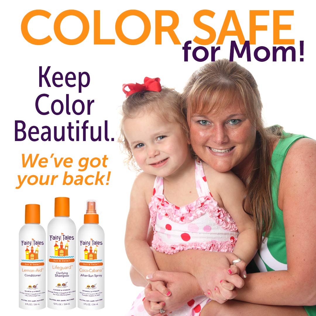 Fairy Tales Swimmer Conditioner paired with Sun & Swim shampoo for complete summer care.