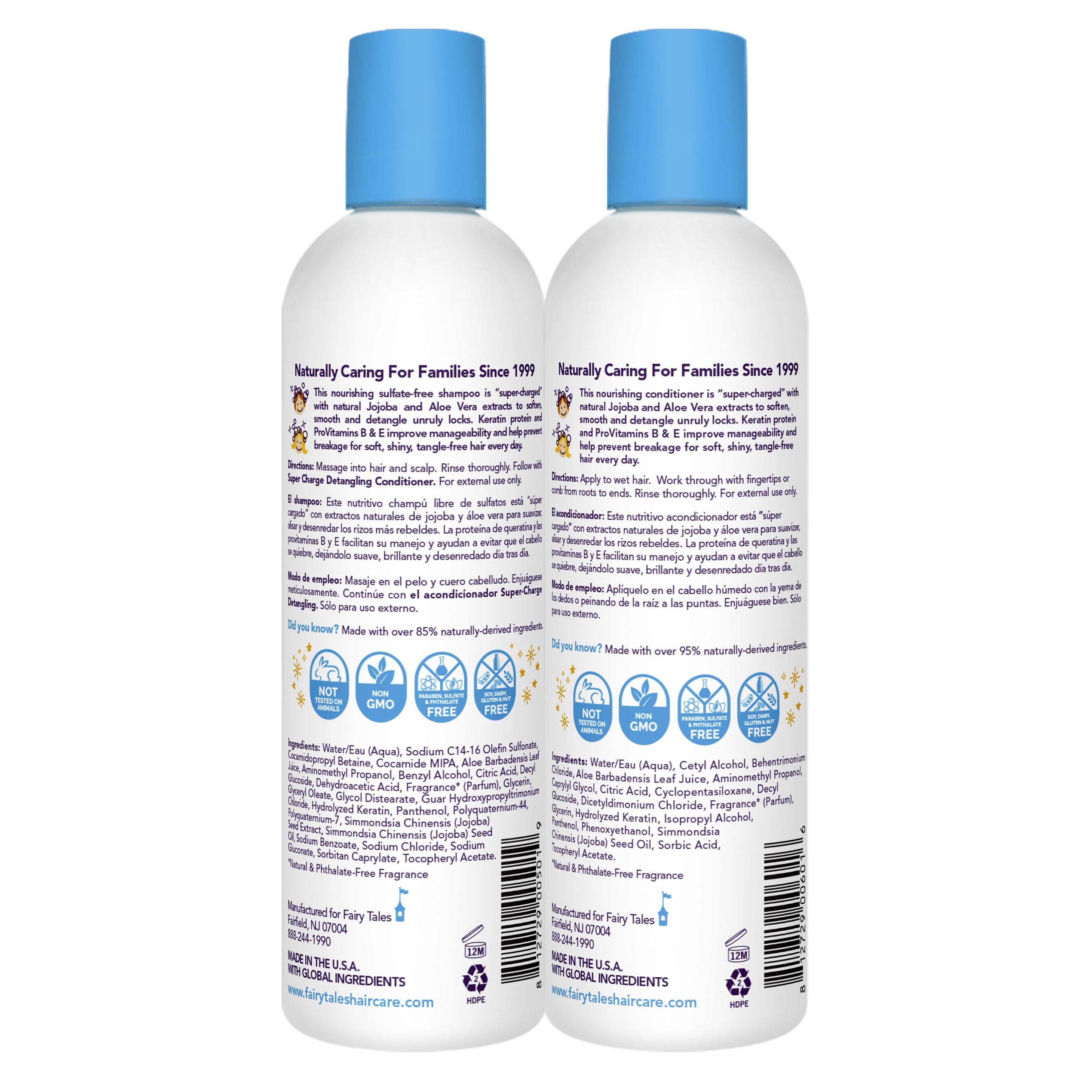 Fairy Tales Tangle Tamer bottle label highlights sulfate free formula