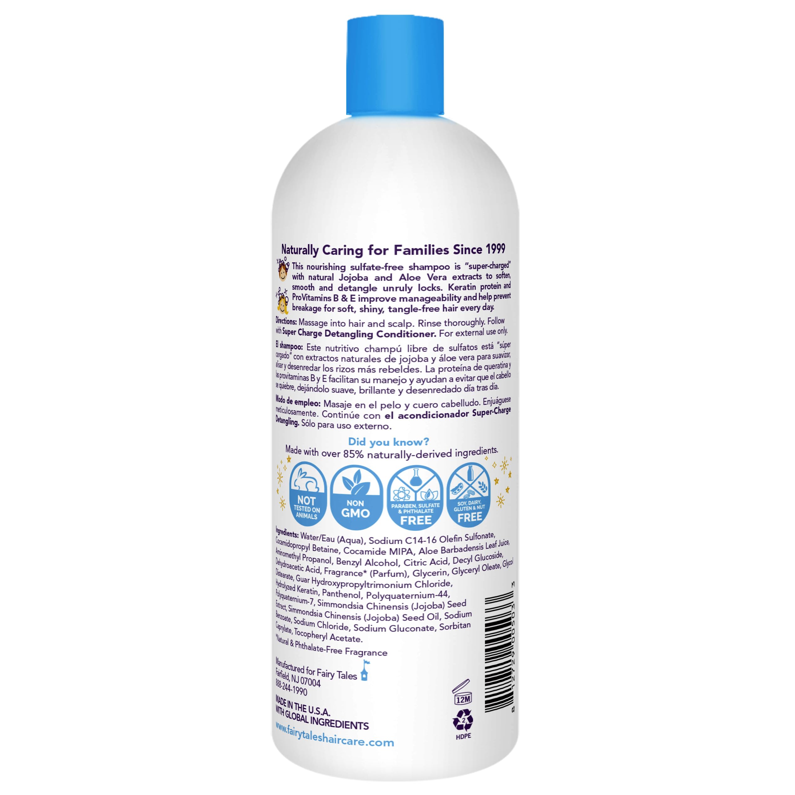 Kids' hair before detangling with Fairy Tales Tangle Tamer, easing brush time