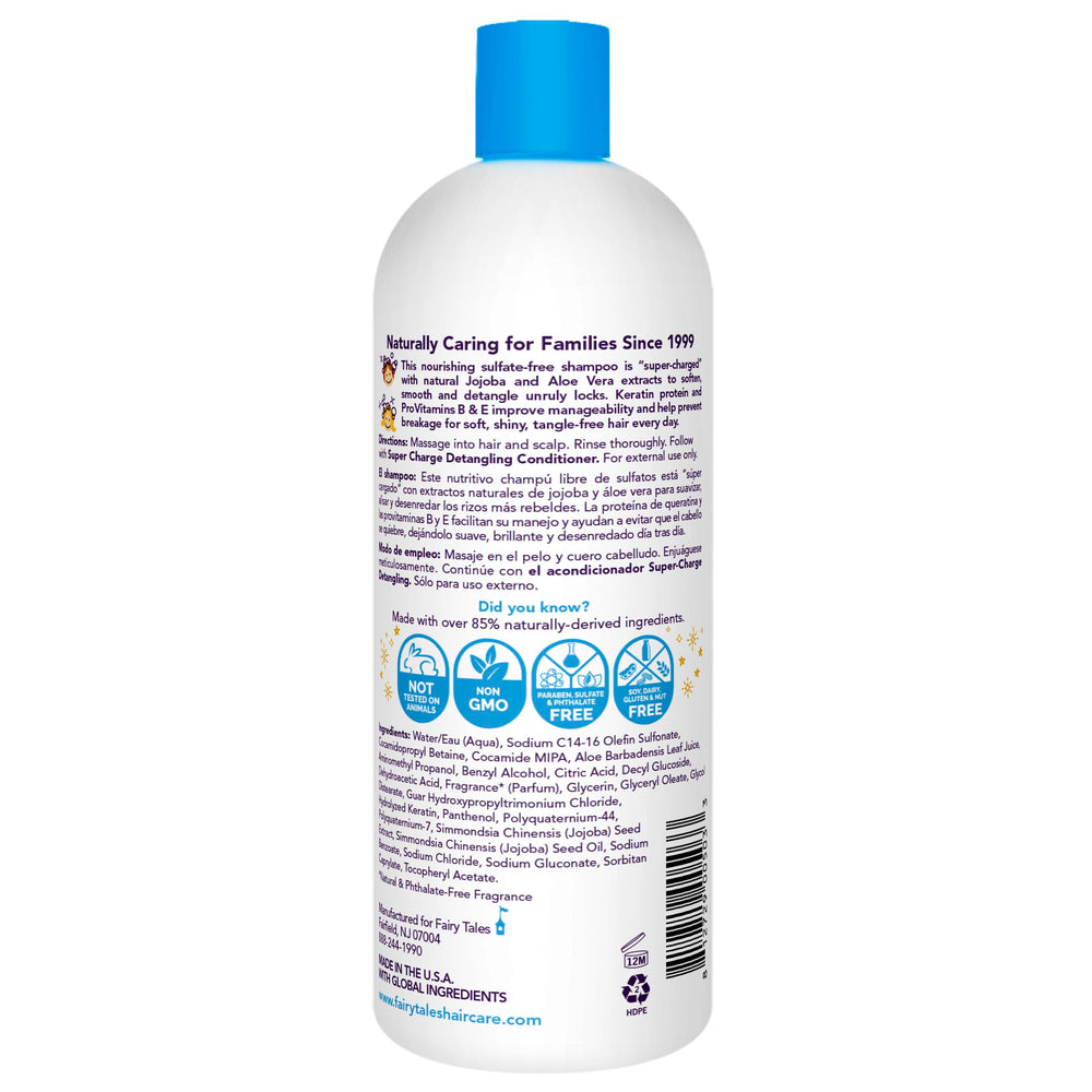 Kids' hair before detangling with Fairy Tales Tangle Tamer, easing brush time