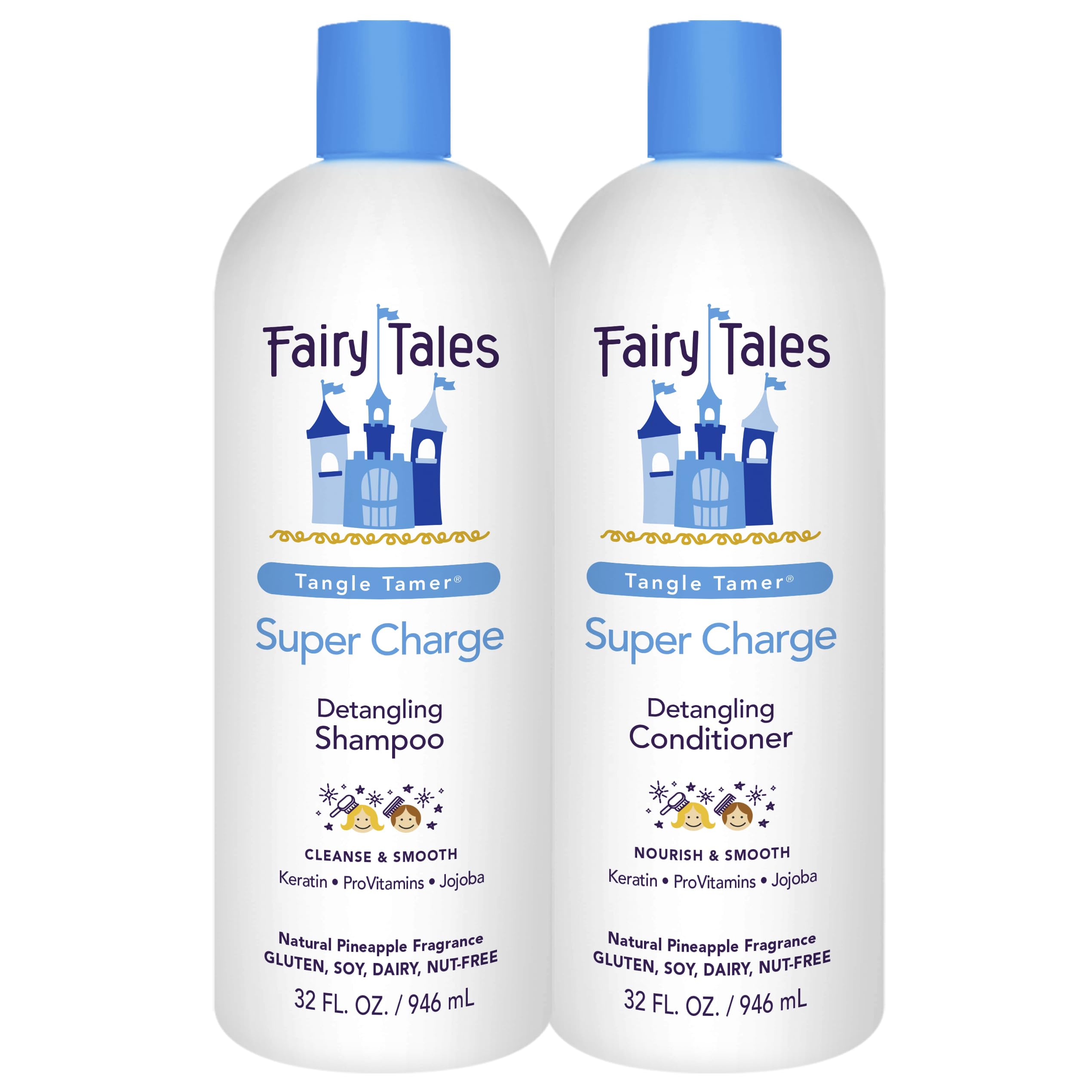 Fairy Tales Tangle Tamer shampoo bottle gently detangling kids' hair