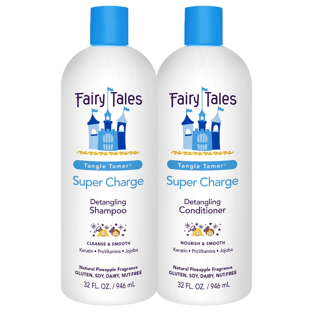 Fairy Tales Tangle Tamer shampoo bottle gently detangling kids' hair