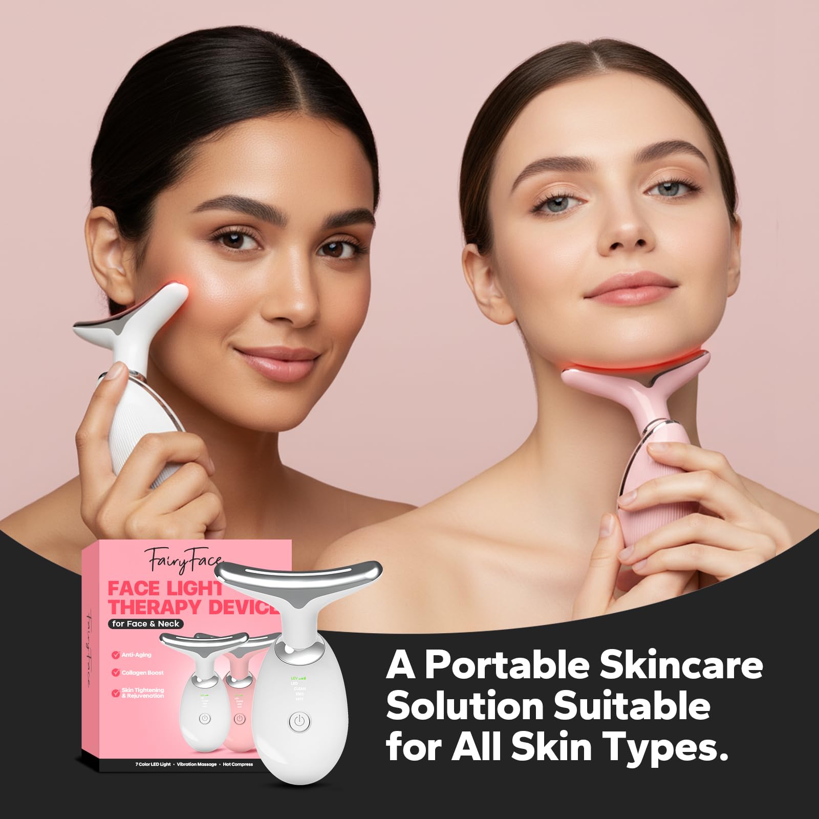 FairyFace relaxation scene conveys a calm at-home spa-like experience.
