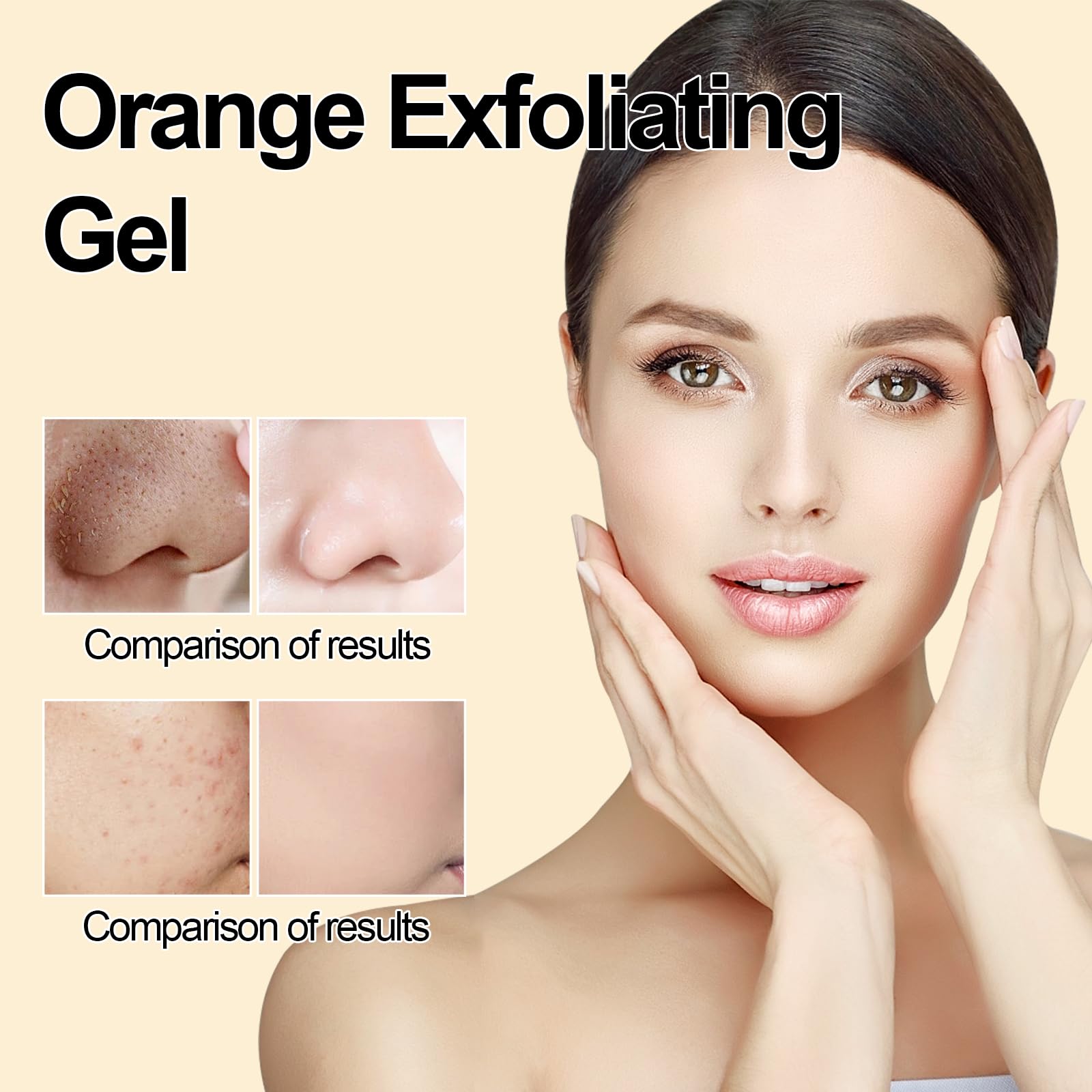 FAIRYTALESPACE orange exfoliating gel scrub applied to face to lift impurities from pores