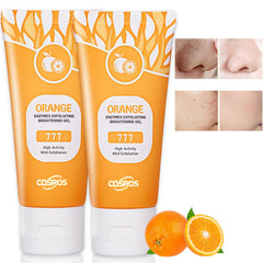 FAIRYTALESPACE Orange Exfoliating Gel Scrub packaging shown as a convenient two-pack for home use