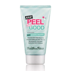 Faith in Face AHA Peel gel bottle pour demonstrates gentle exfoliation for radiant skin.