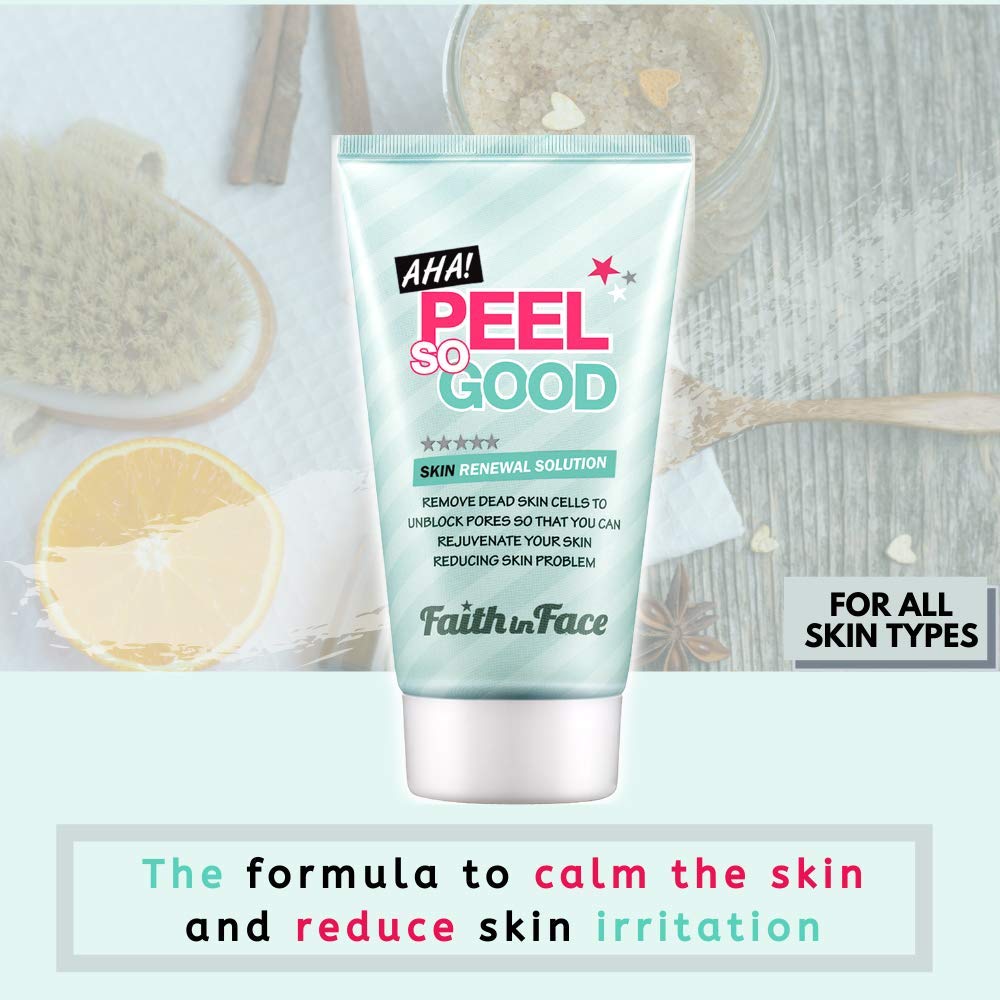 Faith in Face AHA Peel after-use skin shows subtle glow and refreshed texture.