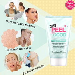 Faith in Face AHA Peel application on skin shows even coverage and gentle activation.