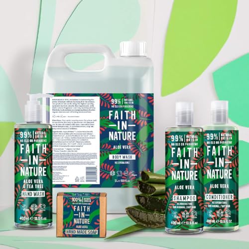 Faith In Nature Aloe Vera Body Wash packaging keeps contents accessible and easy to store