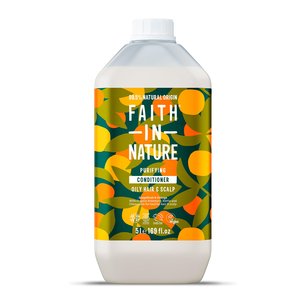 Faith in Nature conditioner bottle with grapefruit-orange aroma for daily hydration