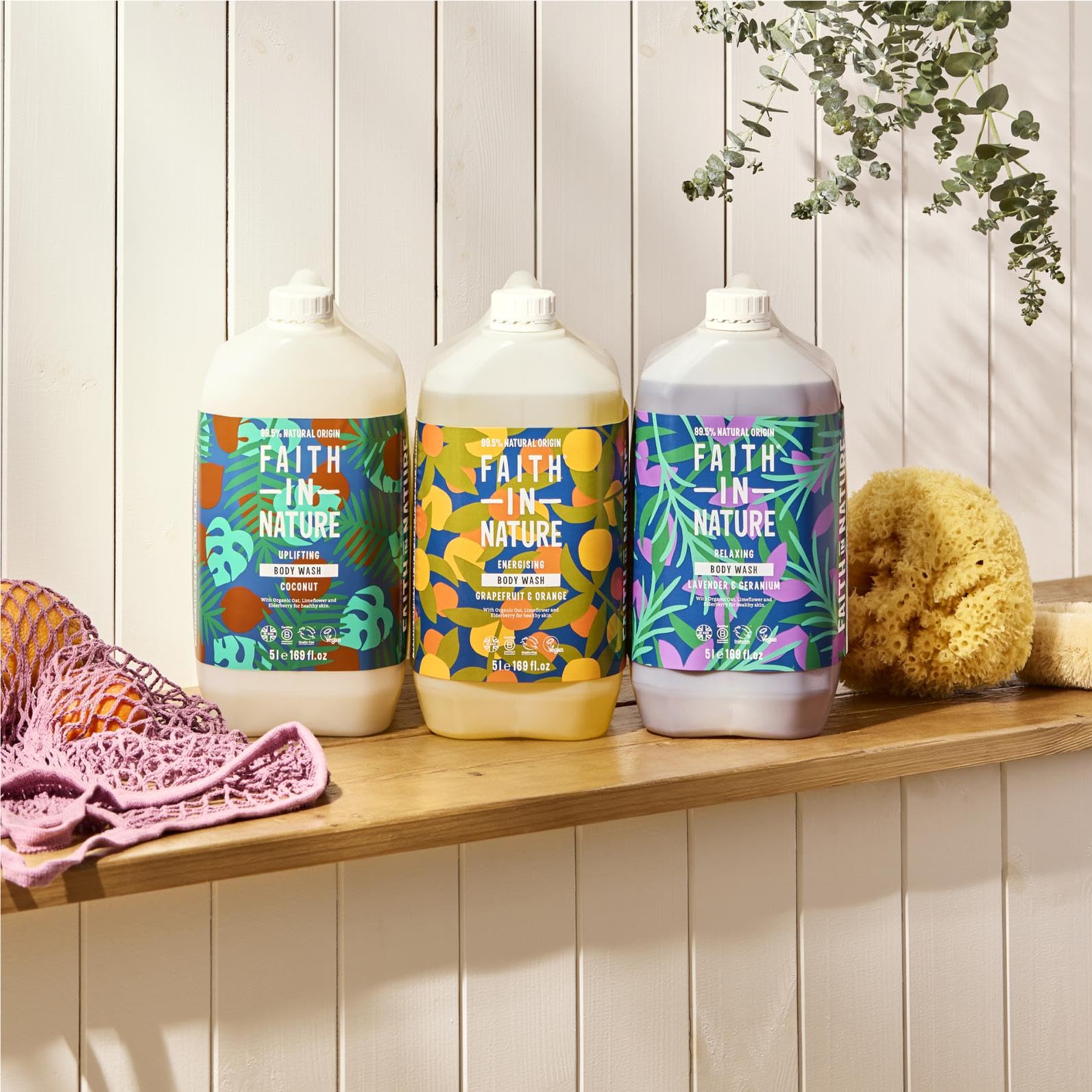 Faith In Nature grapefruit orange body wash upcycled aroma for sustainable care