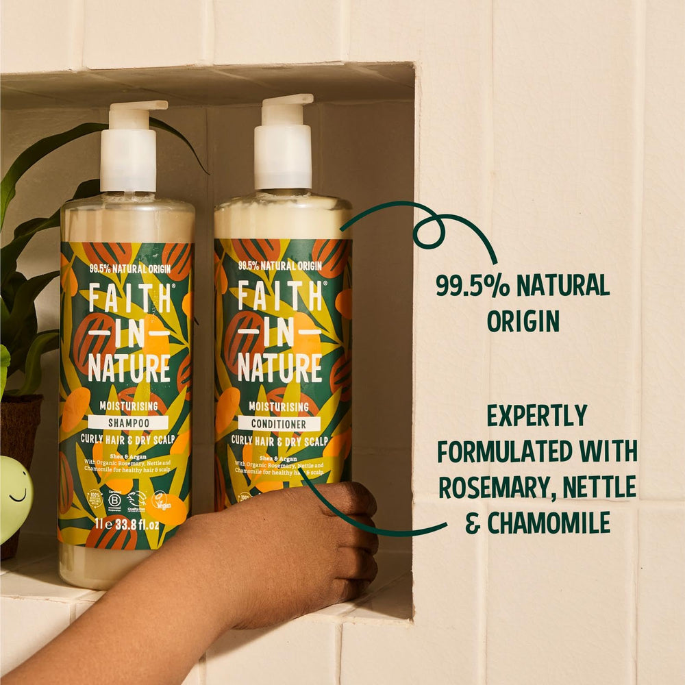 Faith in Nature vegan cruelty-free symbol on conditioner packaging