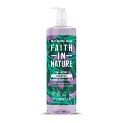 Faith in Nature natural shampoo bottle with calming lavender and geranium for a gentle cleanse