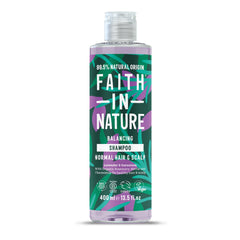 FAITH IN NATURE Natural Shampoo lavender-geranium bottle highlights gentle daily cleansing