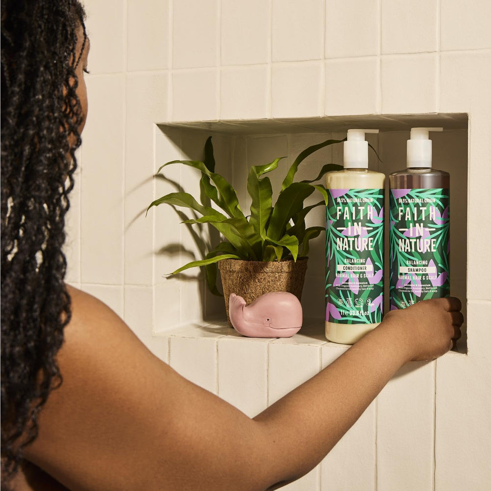 Faith in Nature packaging with recycled materials label