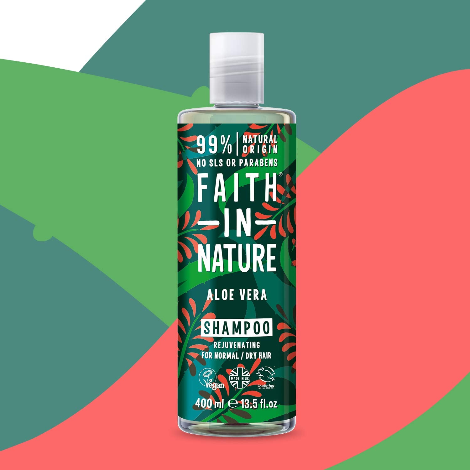 Faith in Nature Rejuvenating Aloe Vera Shampoo lather demonstrates a rich, refreshing cleanse
